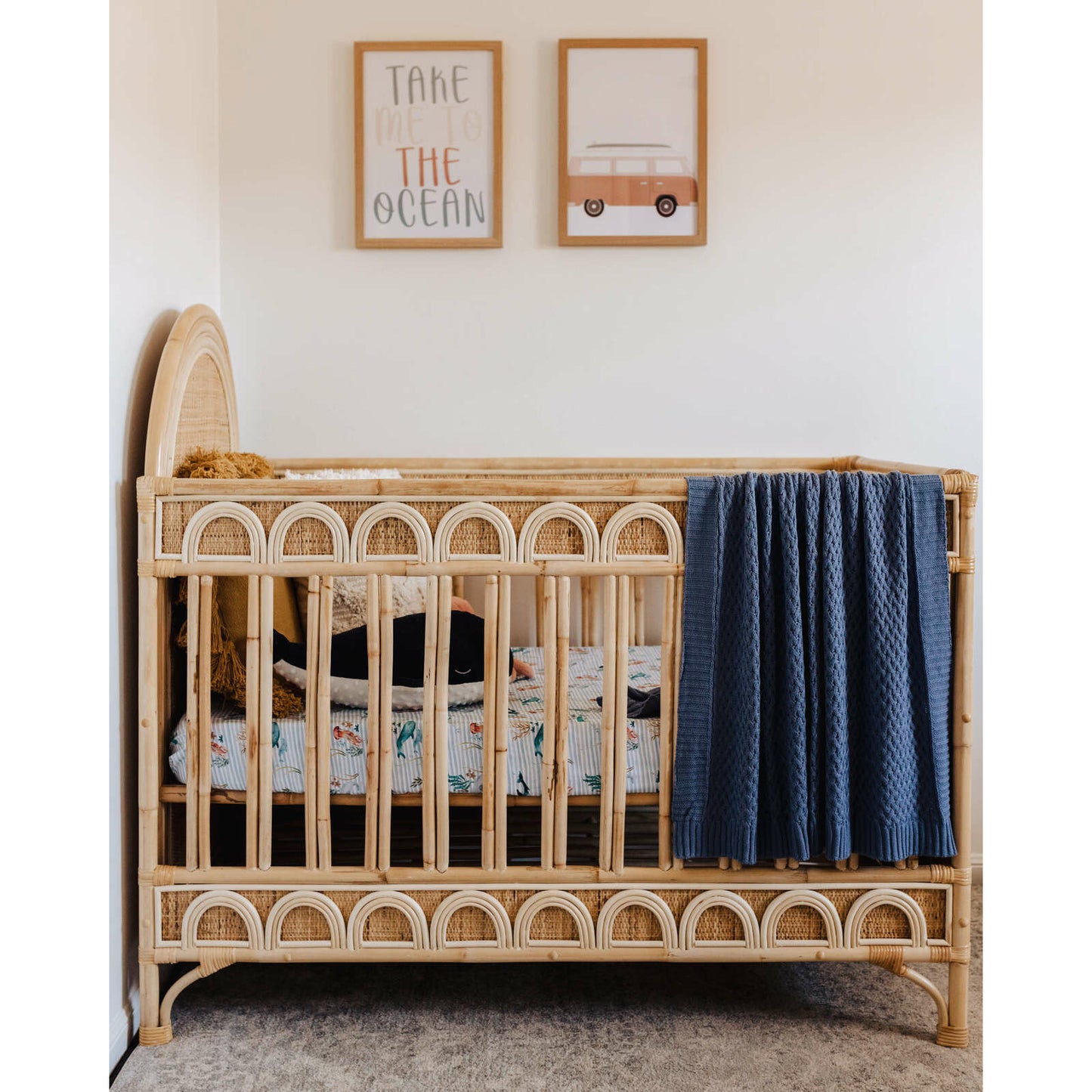 Whale cot sheet