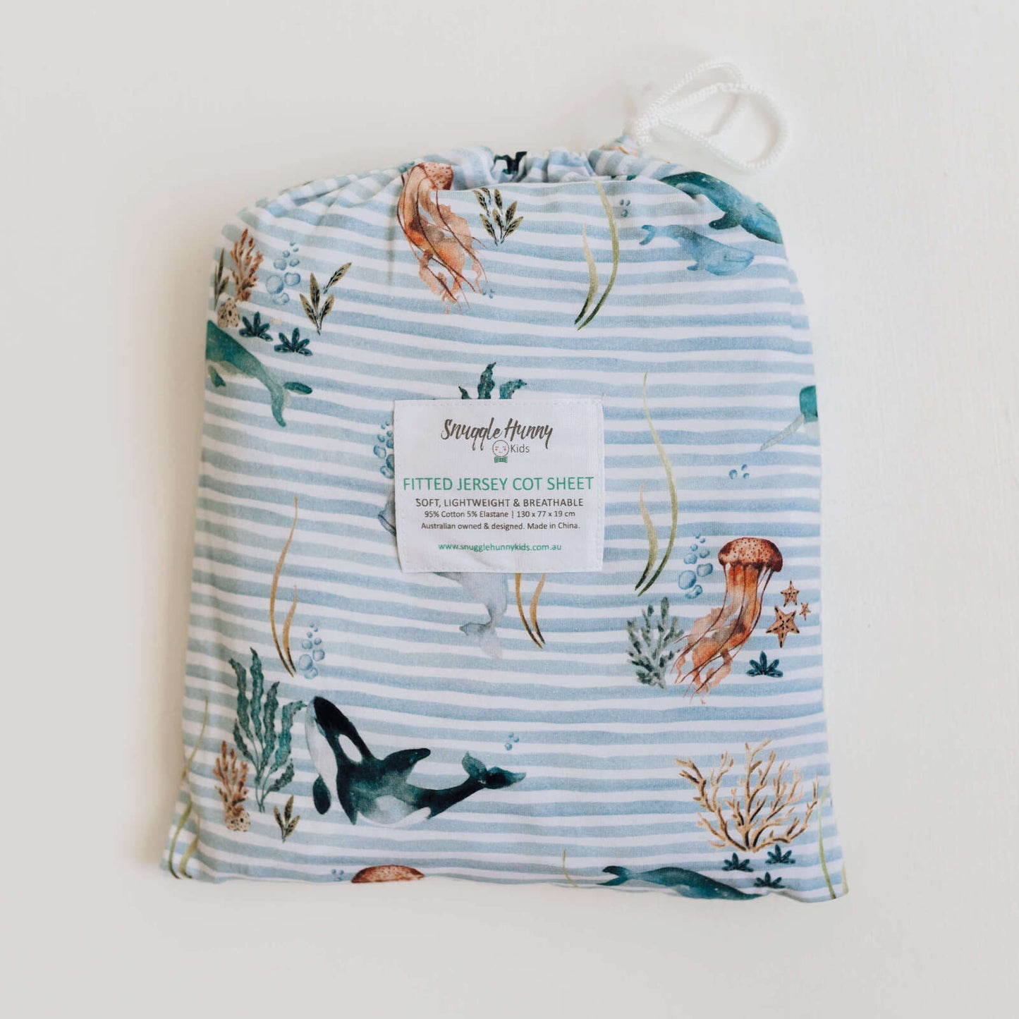 Whale cot sheet
