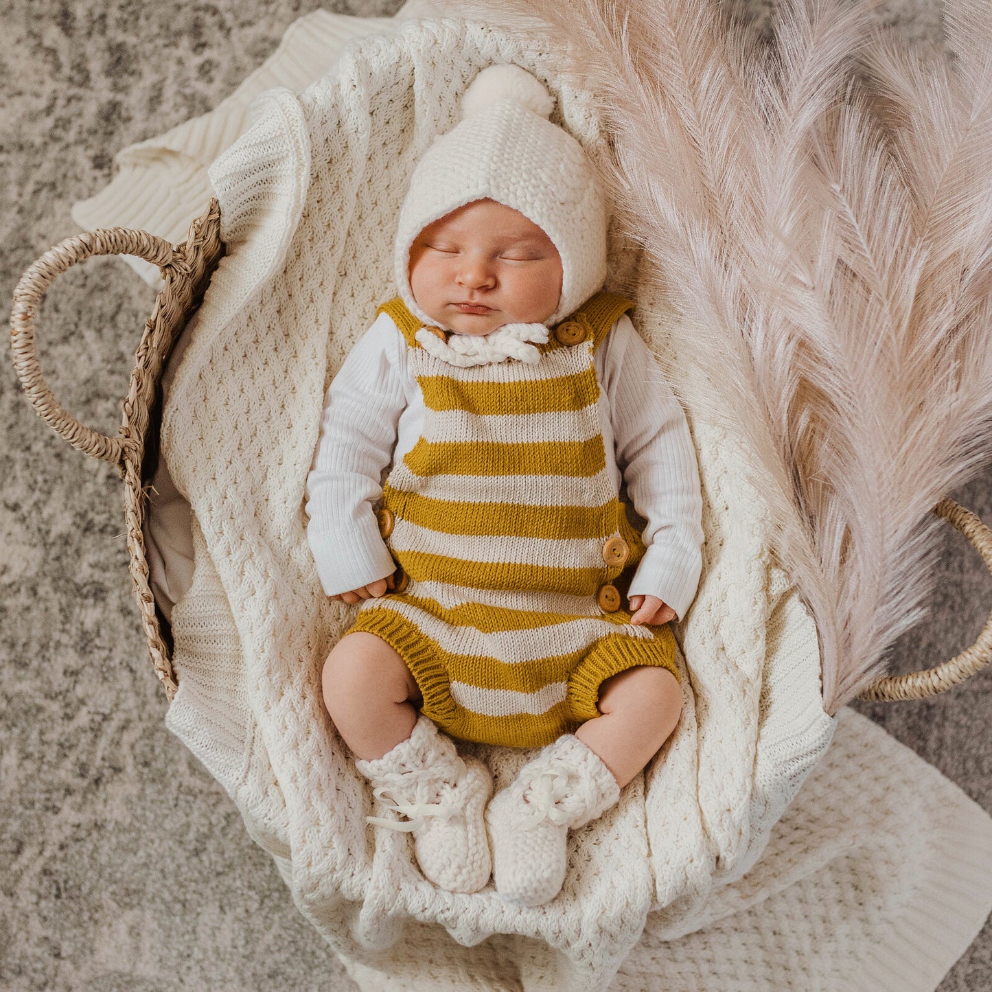 Ivory Merino Wool Bonnet & Booties