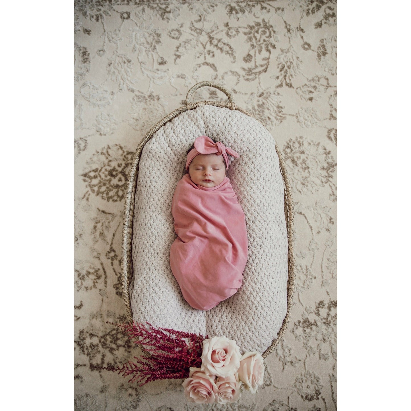 Jewel Baby Jersey Wrap & Topknot Set