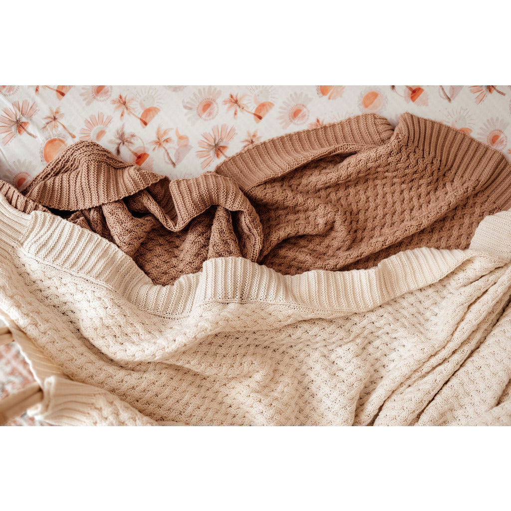 Hazelnut knit baby blanket