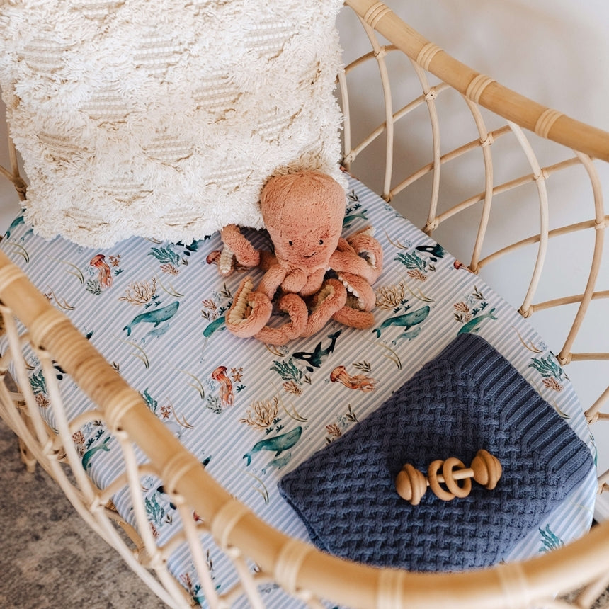 Whale bassinet sheet