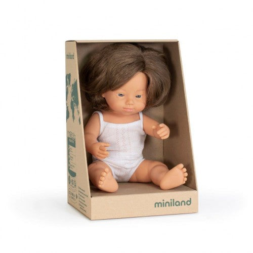 Miniland Caucasian Downs Syndrome girl 38 cm