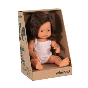 Miniland Caucasian Girl Brunette 38 cm