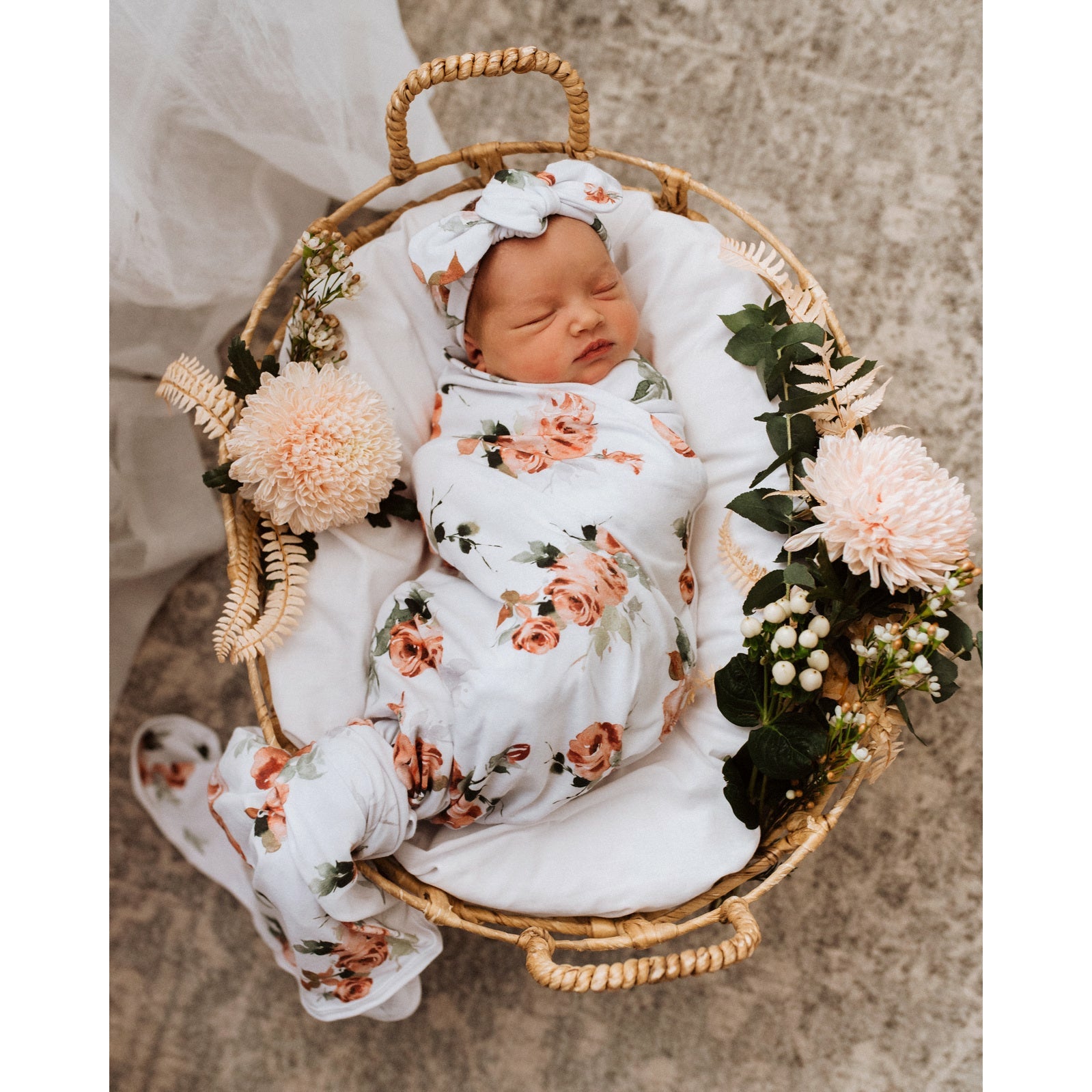 Rosebud jersey wrap set