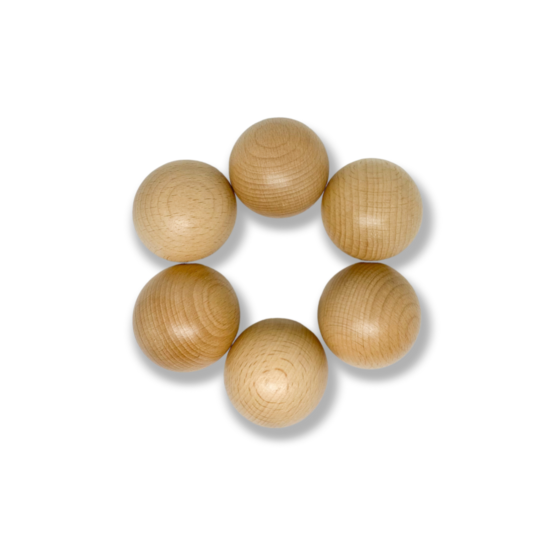 Natural beechwood balls